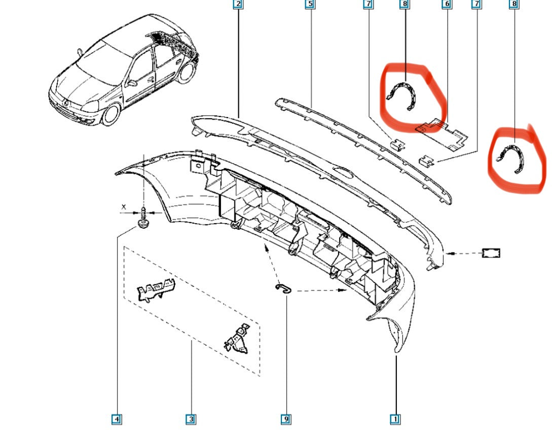 Exhaust Trim for Renault Clio 2 RS
